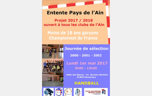 Saison 2017 / 2018 - M18 Masculins Pays de l'Ain - Championnat de France